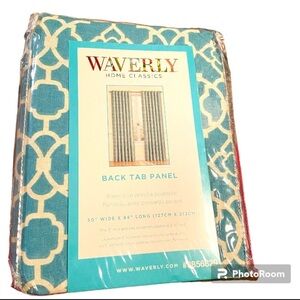 Waverly Home Classic Lovely Lattice Teal and White Rod Pocket Panel